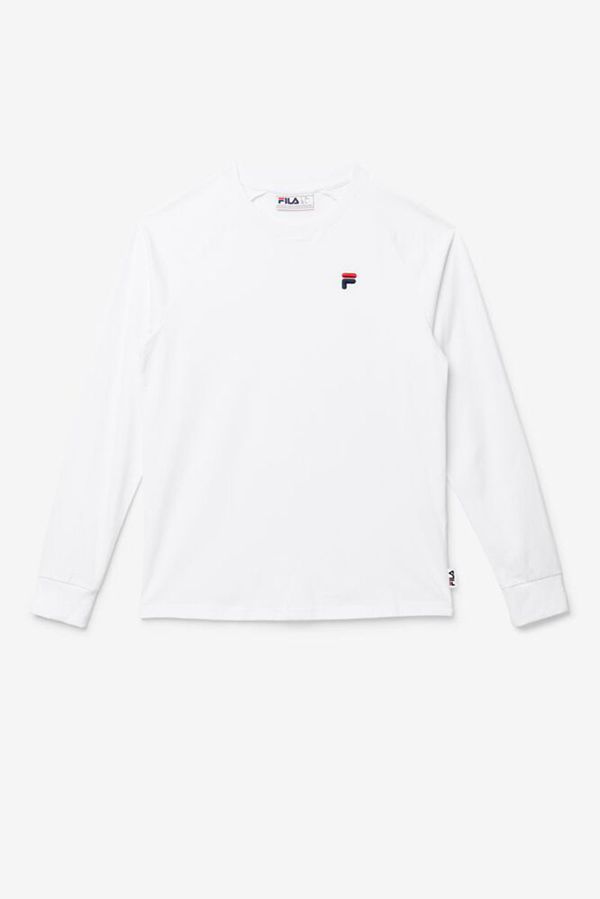 Fila Flynn Long Sleeve Men's Tee - White,NZ 21-35240